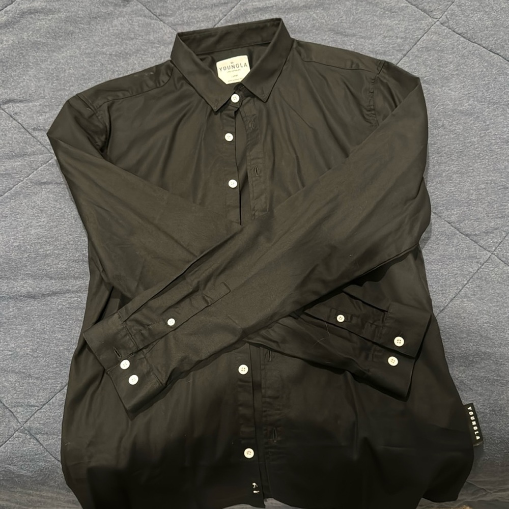 Men’s YoungLA Black Cotton Dress shirt